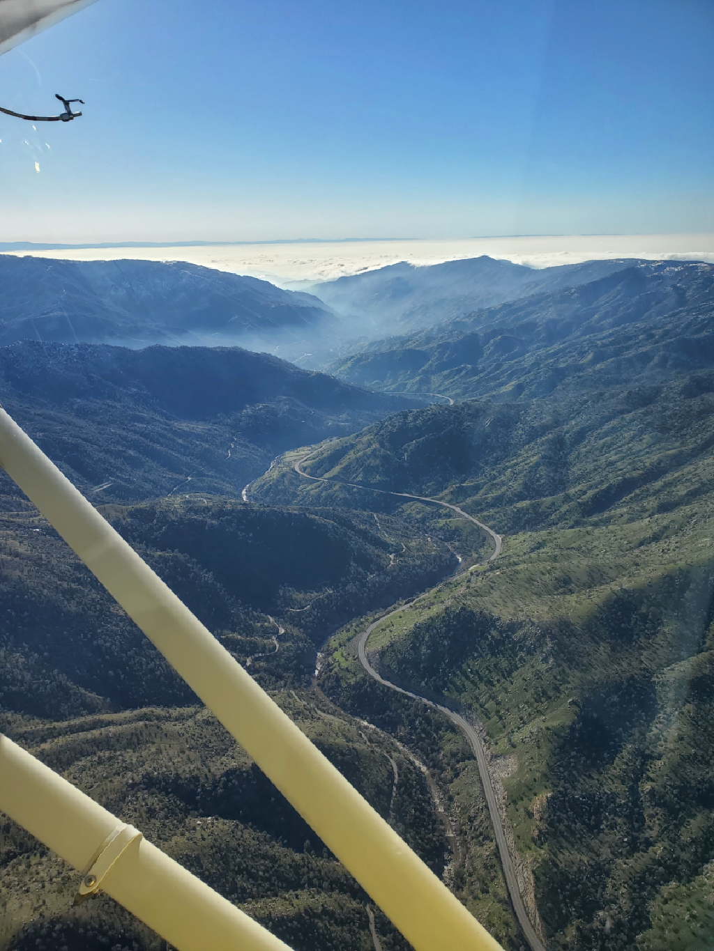 Leaving Kern Valley With Winding Valley in Light
