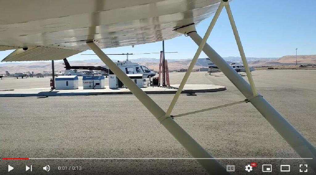 Bell 206 Helicopter Landing at the Fuel Island