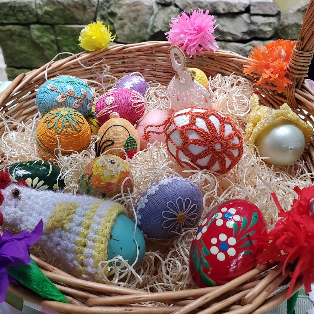 Picture or Hand Decorated Easter Eggs in A