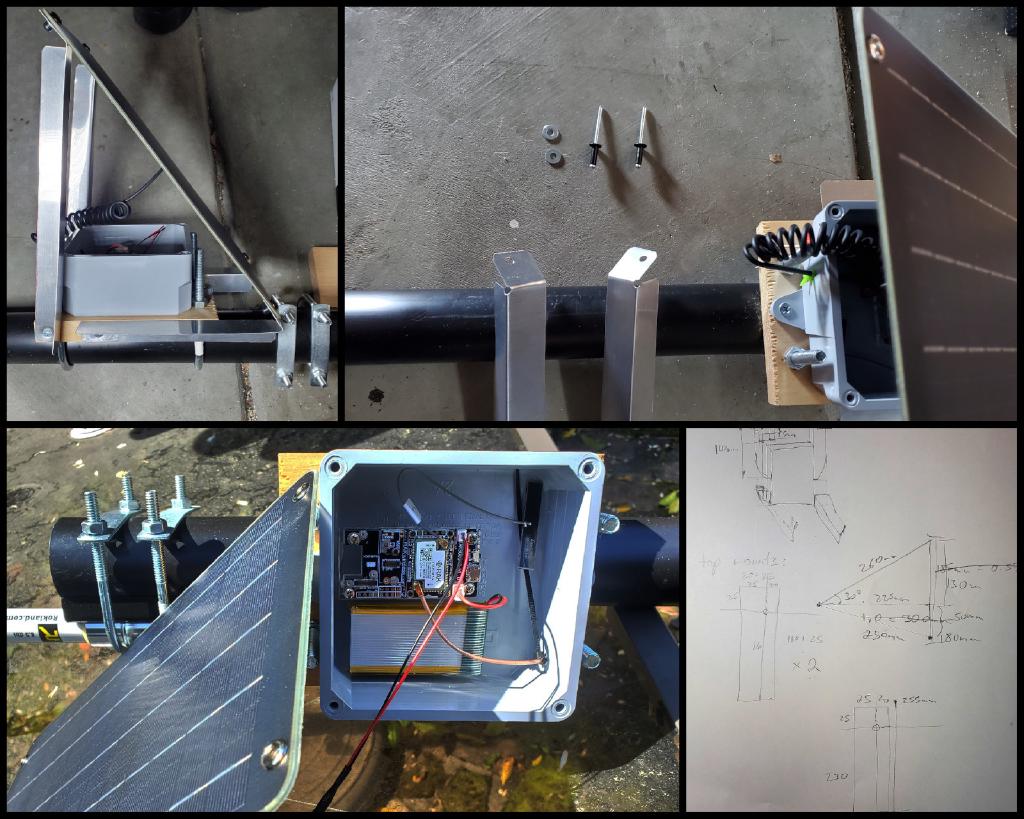 Collage of Pictures Showing Solar Panel Mount To