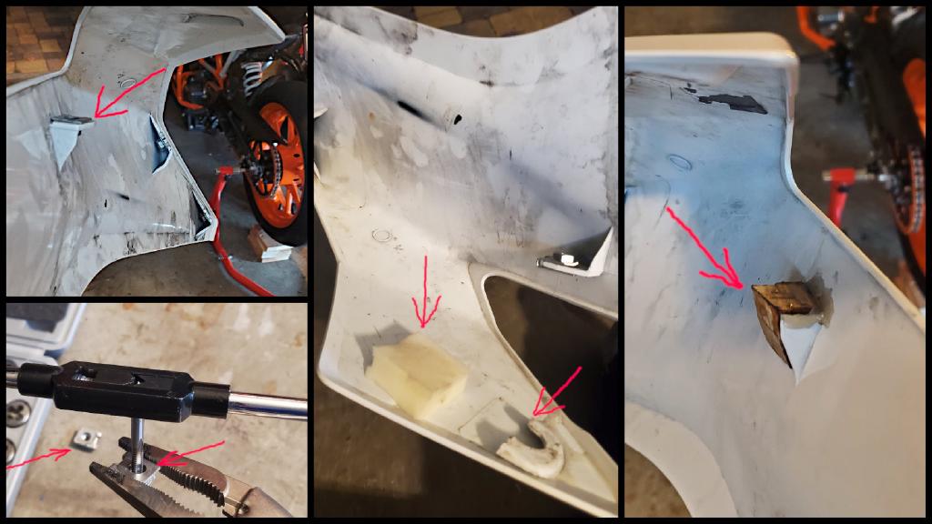 Clockwise From Upper Left Undamaged Left Fairing Nut
