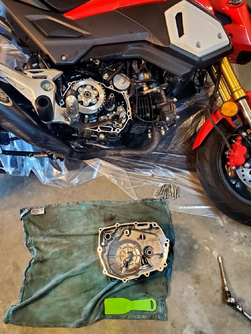 Grom Engine Case Opened the Kitaco Cover Doesn