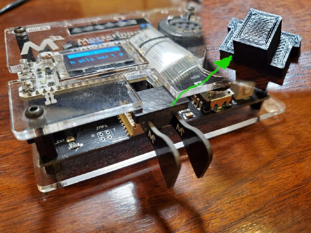 Composite Picture of Morserino 32 With Capacitive Paddles