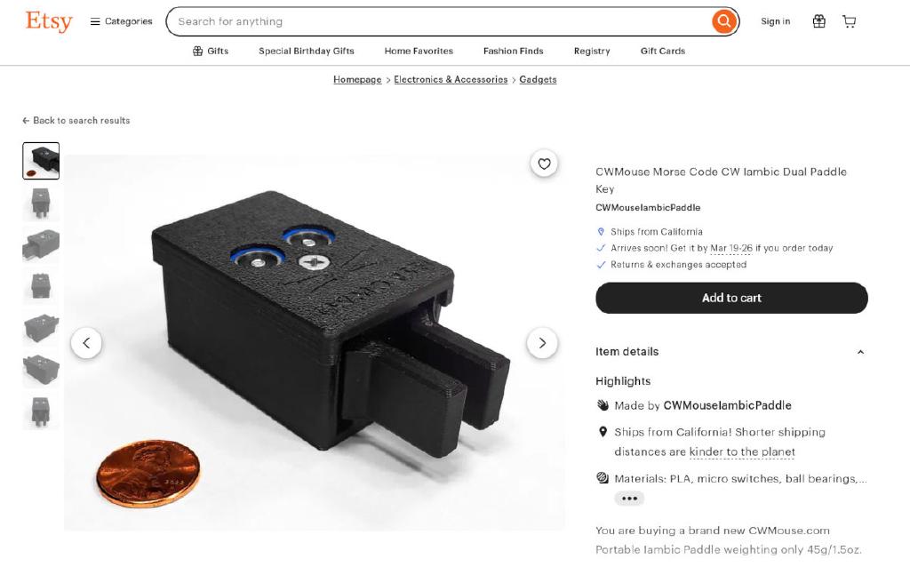 Preview: Etsy Listing for CWMouse