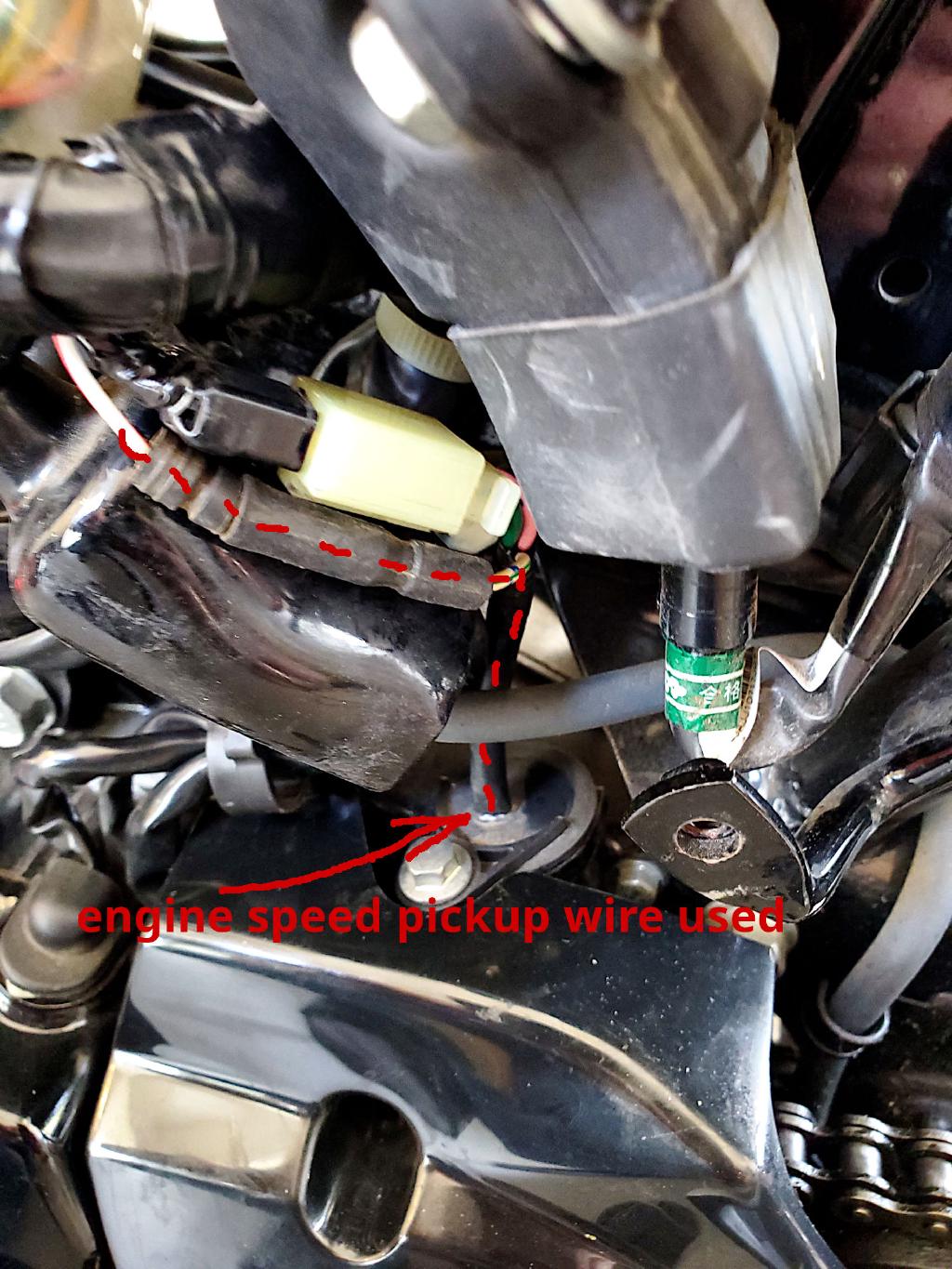 Close Up of Engine Speed Wire