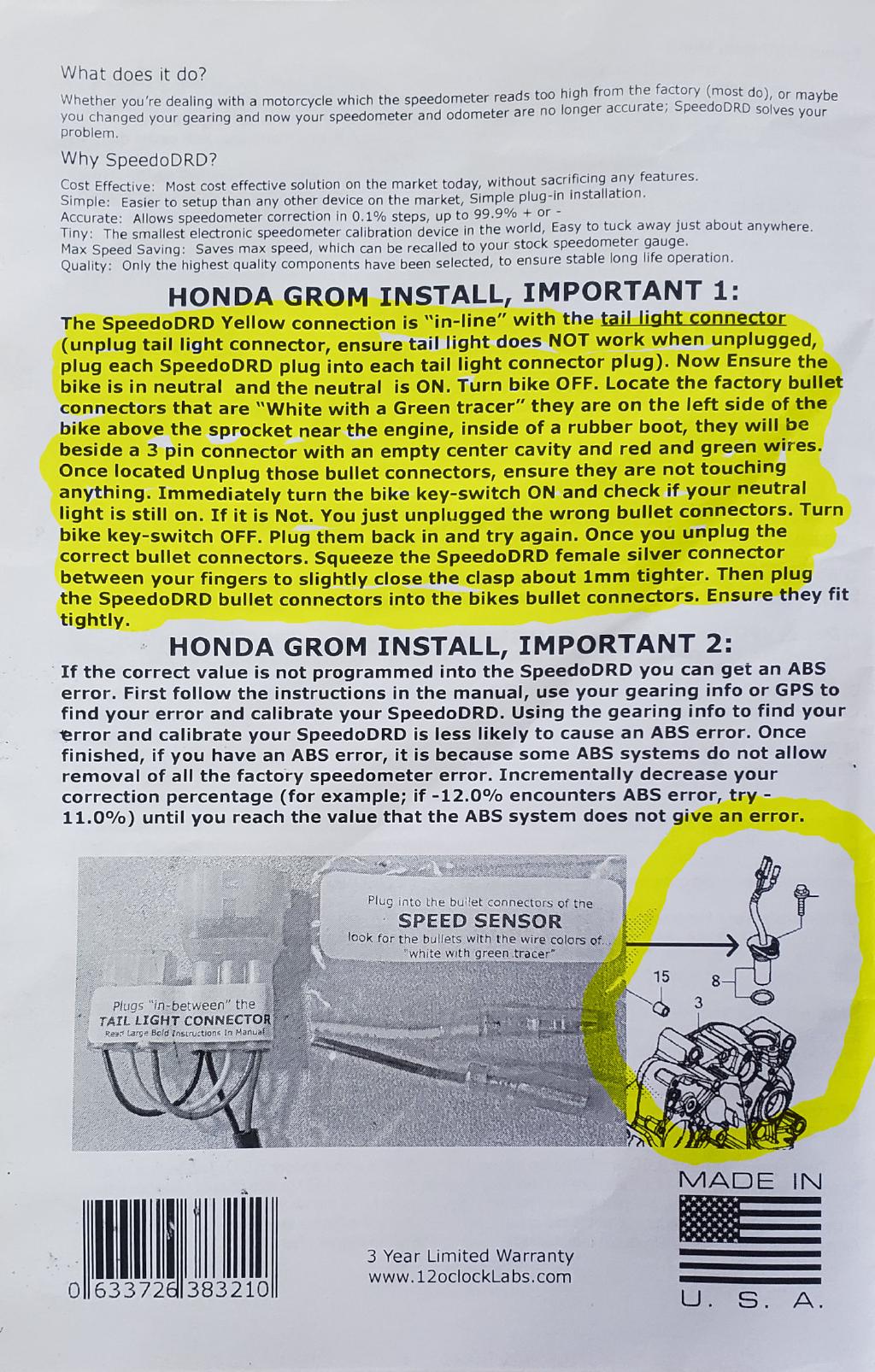 Complete Grom Specific Instructions