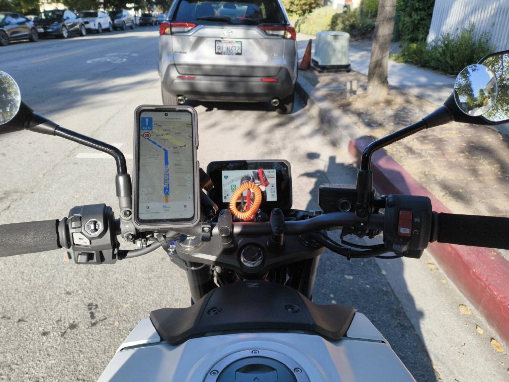 Organic Maps on a Motorcycle